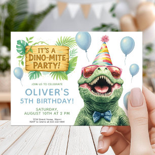Invitación Fiesta de dinosaurios en la jungla para cumpleaños
