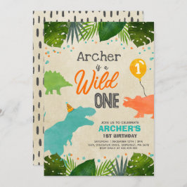 Invitación Fiesta de dinosaurios invitan a ser salvaje