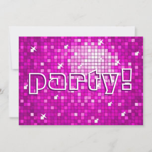 Invitación 'fiesta!' de Disco Tiles Pink