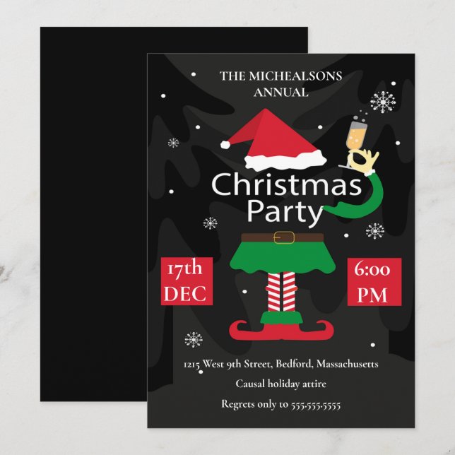 Invitación Fiesta de diseño de Navidades de Personalizados pe (Anverso / Reverso)