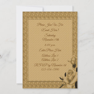 Invitación Fiesta de diseño floral de marco Rosa dorado