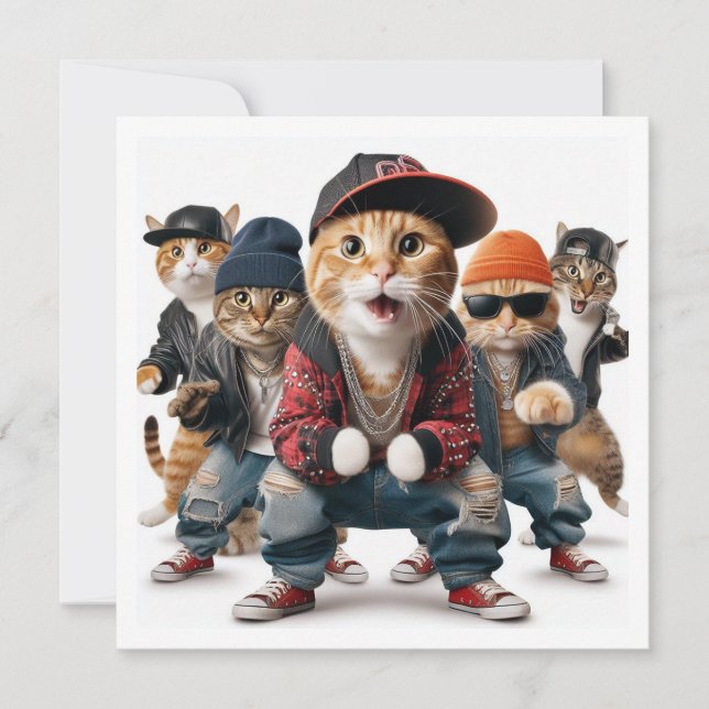 Invitación Fiesta de disfraces, baile de hip hop, fiesta de d (Anverso)