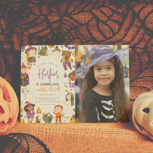 Invitación Fiesta de disfraces Chica Halloween Fotos de la fi