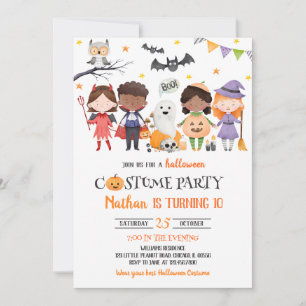 Invitación Fiesta de disfraces cutáneos Halloween Cumpleaños