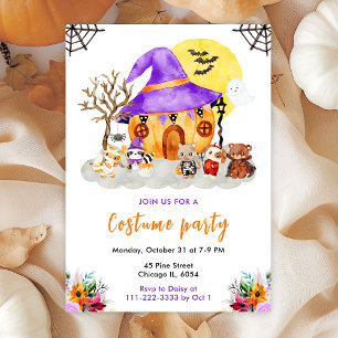 Invitación Fiesta de disfraces de animales de Halloween