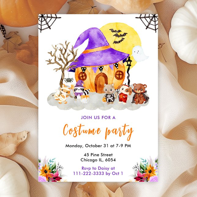 Invitación Fiesta de disfraces de animales de Halloween (Subido por el creador)