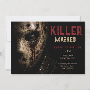 Invitación Fiesta de disfraces de asesino enmascarado de Hall