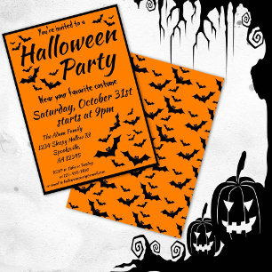 Invitación Fiesta de disfraces de Bats Halloween