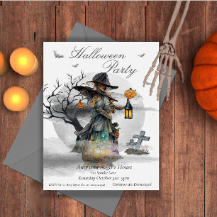 Invitación Fiesta de disfraces de bruja de Halloween