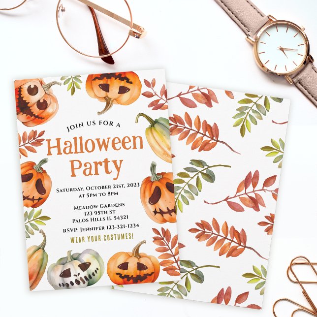 Invitación Fiesta de disfraces de calabaza acuática de Hallow (Subido por el creador)