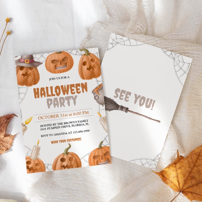 Invitación Fiesta de disfraces de calabaza de Halloween (Subido por el creador)