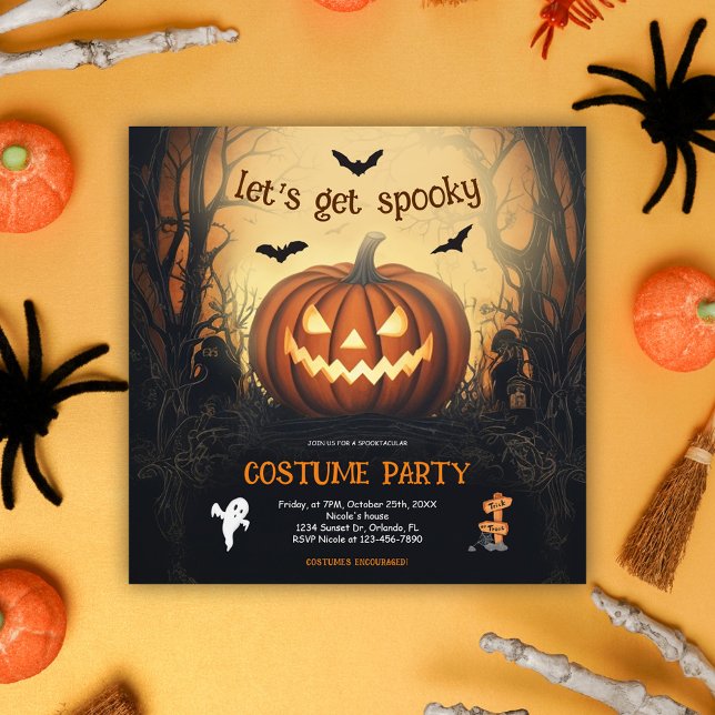 Invitación Fiesta de disfraces de calabaza de Halloween (Halloween Pumpkin Costume Party Invitation)