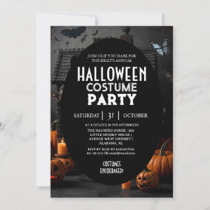 Invitación Fiesta de disfraces de calabaza de Halloween en ca