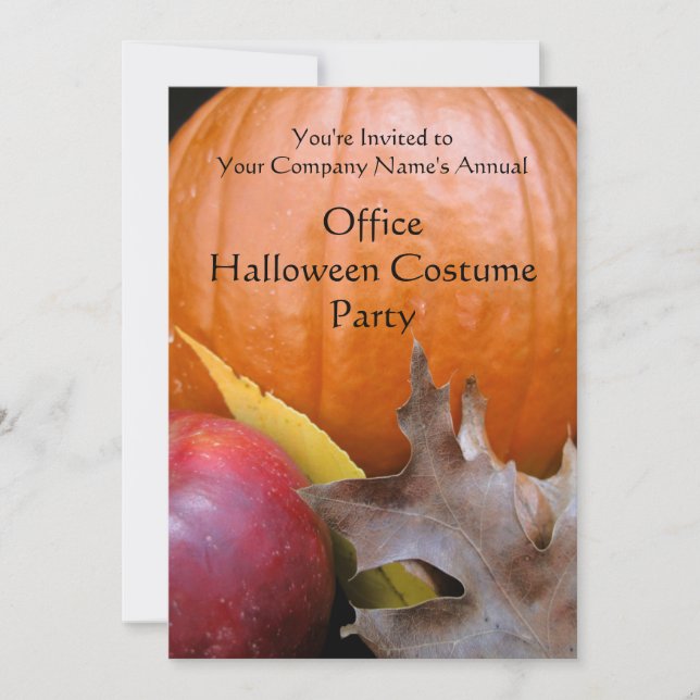 Invitación Fiesta de disfraces de calabaza de otoño (Anverso)