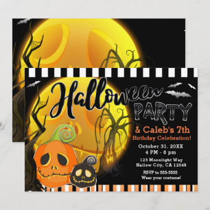 Invitación Fiesta de Disfraces de Calabazas de Halloween a la