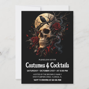 Invitación Fiesta de disfraces de cócteles de Halloween de cr