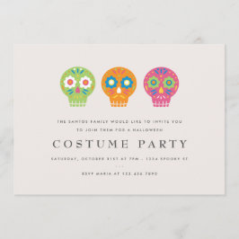 Invitación Fiesta de disfraces de cráneo de azúcar