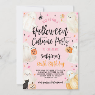 Invitación Fiesta de disfraces de cumpleaños de Chica espeluz