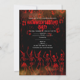 Invitación Fiesta de disfraces de esqueleto de Halloween