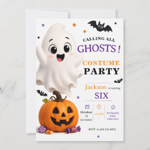 Invitación Fiesta de disfraces de fantasma - Cumpleaños de Ha