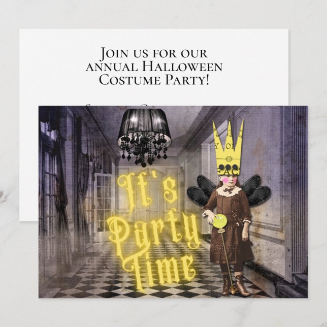 Invitación Fiesta de disfraces de Gótico de época de Hallowee (Anverso / Reverso)