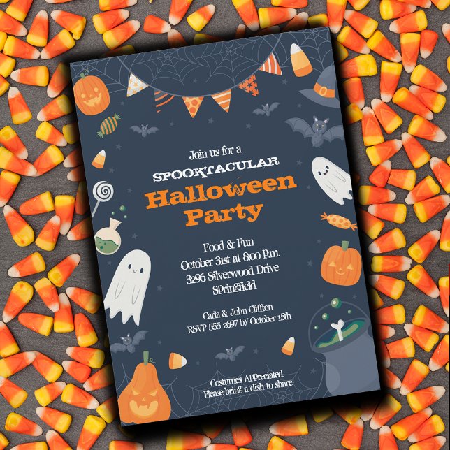 Invitación Fiesta de disfraces de Halloween (Cute Halloween Costume Party Invitations)