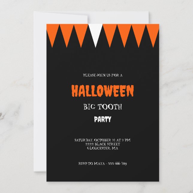 Invitación Fiesta de disfraces de Halloween (Anverso)