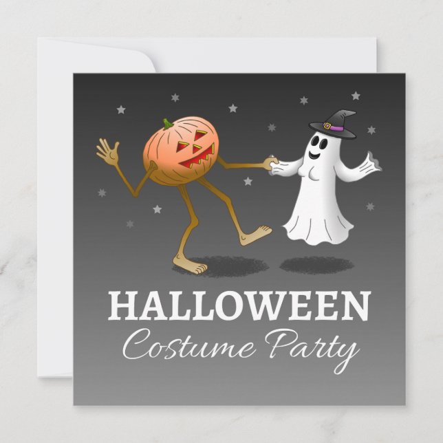 Invitación Fiesta de disfraces de Halloween (Anverso)