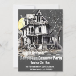 Invitación Fiesta de disfraces de Halloween, casa embrujada
