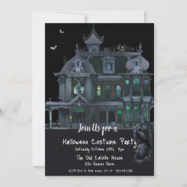 Invitación Fiesta de disfraces de Halloween, casa embrujada