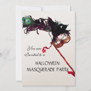 Invitación FIESTA DE DISFRACES DE HALLOWEEN, champán metálico