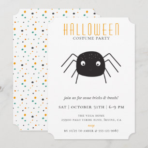 Invitación Fiesta de disfraces de Halloween con araña