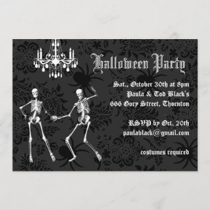 Invitación Fiesta de disfraces de Halloween con glamourosas e