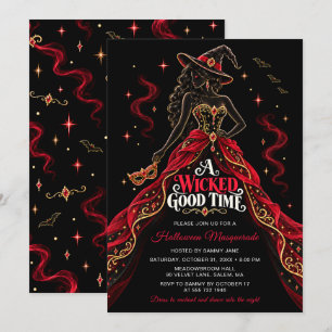 Invitación Fiesta de disfraces de Halloween con máscara de ti