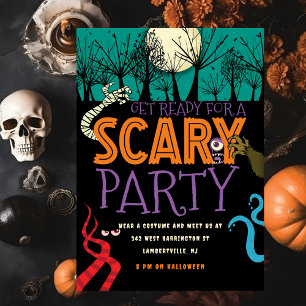 Invitación Fiesta de disfraces de Halloween con miedo
