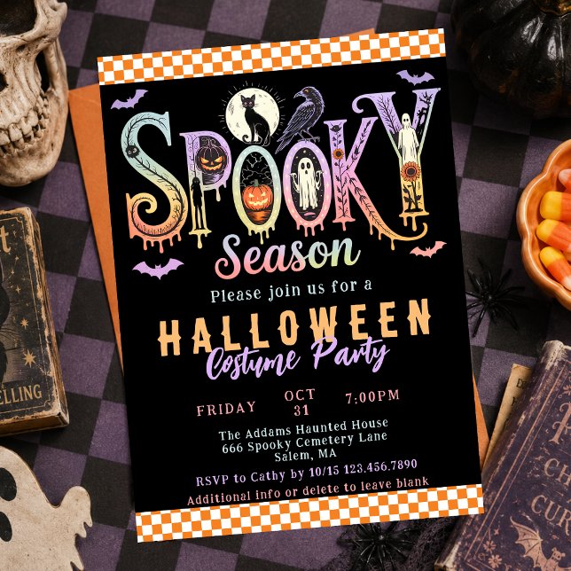 Invitación Fiesta de disfraces de Halloween con temática retr (Subido por el creador)