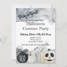 Invitación Fiesta de disfraces de Halloween con trucos o trat