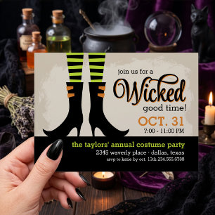 Invitación Fiesta de disfraces de Halloween de Bruja Malvada