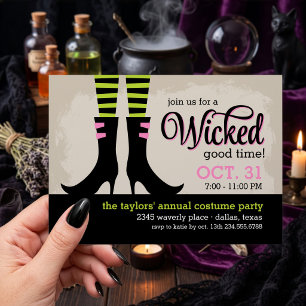 Invitación Fiesta de disfraces de Halloween de Bruja Malvada