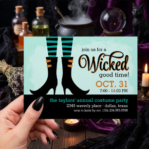 Invitación Fiesta de disfraces de Halloween de Bruja Malvada