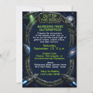 Invitación Fiesta de Disfraces de Halloween de Invasores del