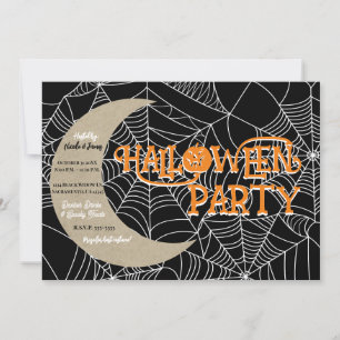 Invitación Fiesta de disfraces de Halloween de la luna crecie