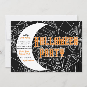 Invitación Fiesta de disfraces de Halloween de la Luna Crecie