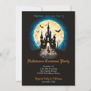 Invitación Fiesta de Disfraces de Halloween del Castillo Embr