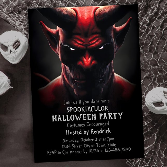 Invitación Fiesta de disfraces de Halloween del diablo rojo e (Subido por el creador)