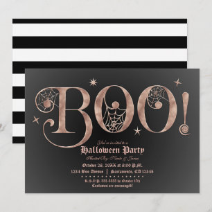 Invitación Fiesta de disfraces de Halloween elegante Pink & B