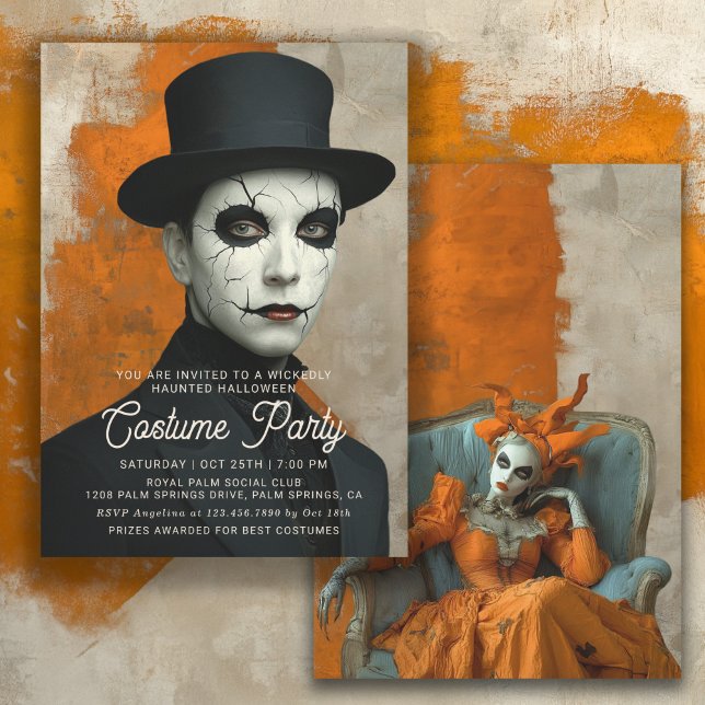 Invitación Fiesta de Disfraces de Halloween Embrujada (Invitation is available in both printed and instant download digital formats.)