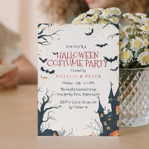 Invitación Fiesta de disfraces de Halloween en casa y bosque 
