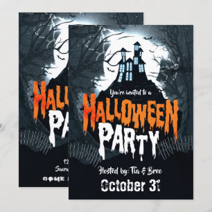 Invitación Fiesta de Disfraces de Halloween en la Casa Embruj