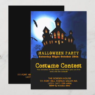 Invitación Fiesta de disfraces de Halloween en la casa perdid